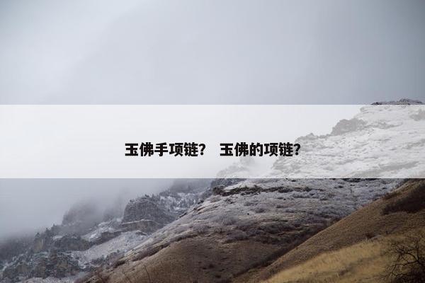 玉佛手项链？ 玉佛的项链？