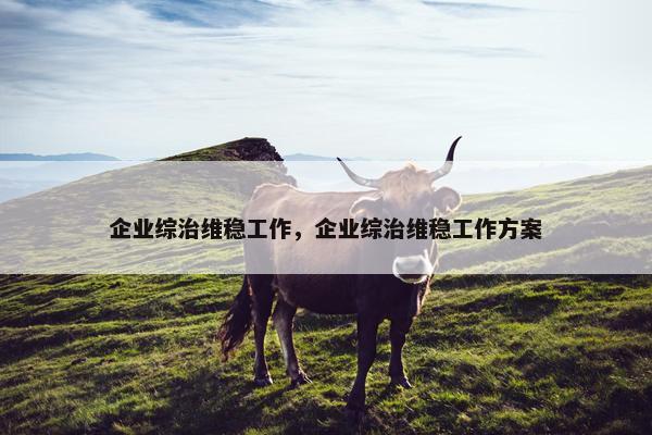 企业综治维稳工作，企业综治维稳工作方案