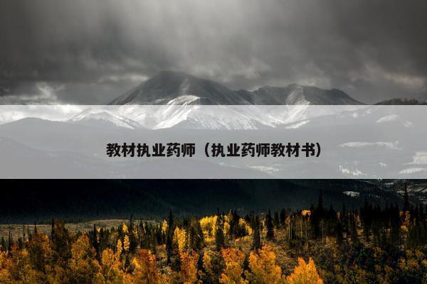 教材执业药师（执业药师教材书）