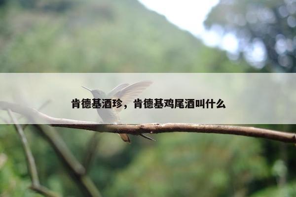 肯德基酒珍，肯德基鸡尾酒叫什么