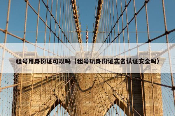 租号用身份证可以吗（租号玩身份证实名认证安全吗）
