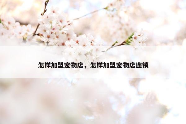 怎样加盟宠物店，怎样加盟宠物店连锁