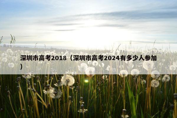 深圳市高考2018（深圳市高考2024有多少人参加）
