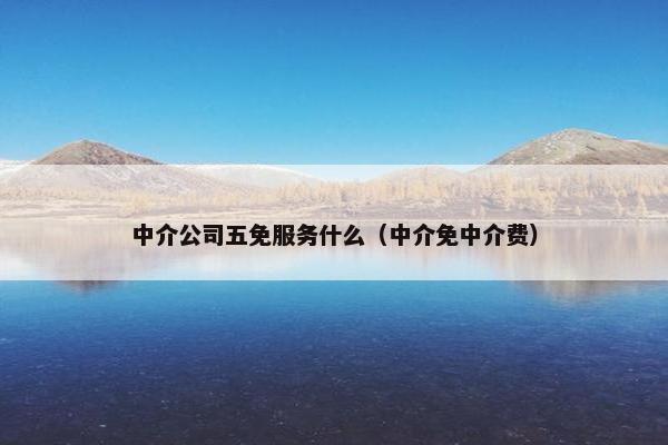 中介公司五免服务什么(中介免中介费) 中介公司五免服务什么(中介免中介费)