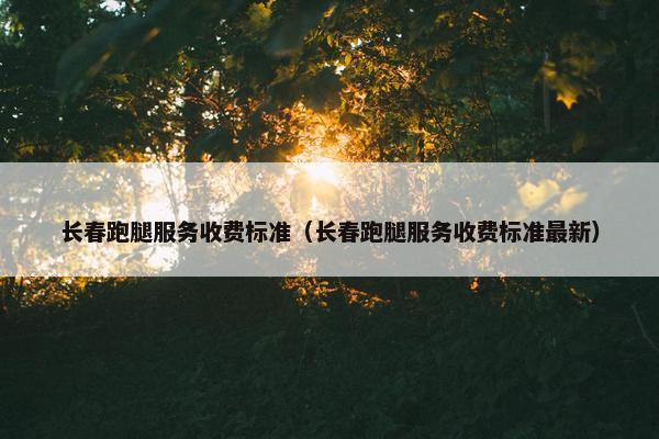 长春跑腿服务收费标准（长春跑腿服务收费标准最新）