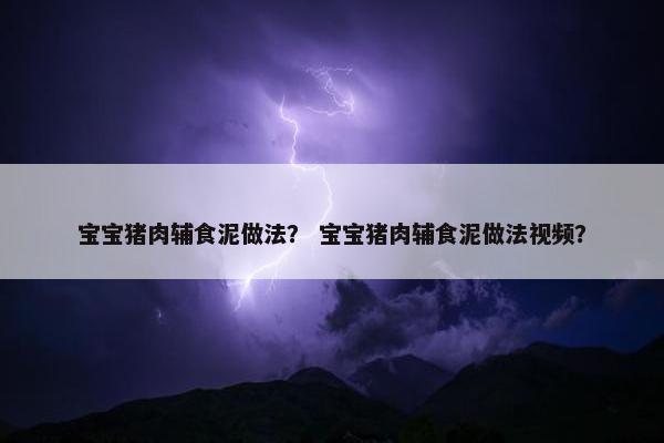 宝宝猪肉辅食泥做法？ 宝宝猪肉辅食泥做法视频？