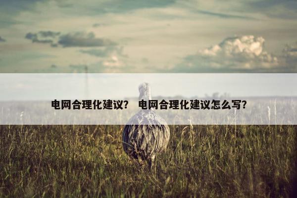 电网合理化建议？ 电网合理化建议怎么写？