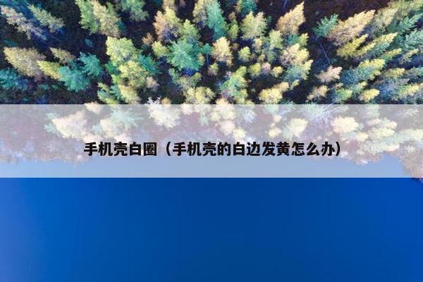 手机壳白圈（手机壳的白边发黄怎么办）