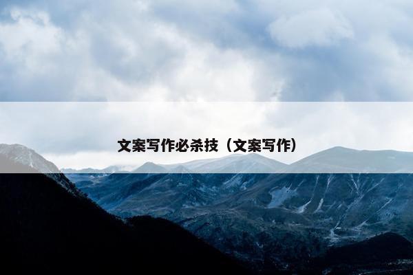 文案写作必杀技（文案写作）