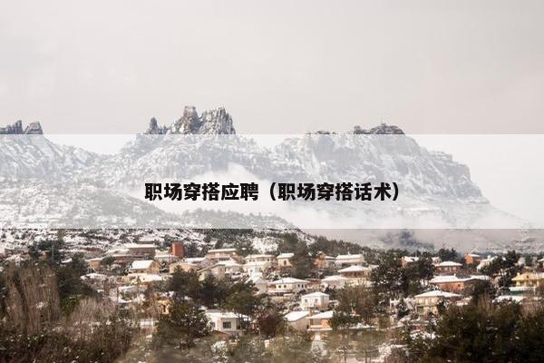 职场穿搭应聘（职场穿搭话术）