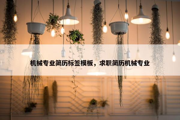 机械专业简历标签模板，求职简历机械专业