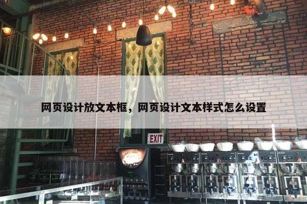 网页设计放文本框，网页设计文本样式怎么设置