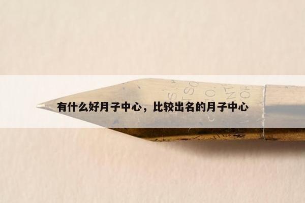 有什么好月子中心，比较出名的月子中心