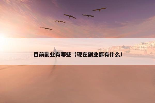 目前副业有哪些（现在副业都有什么）