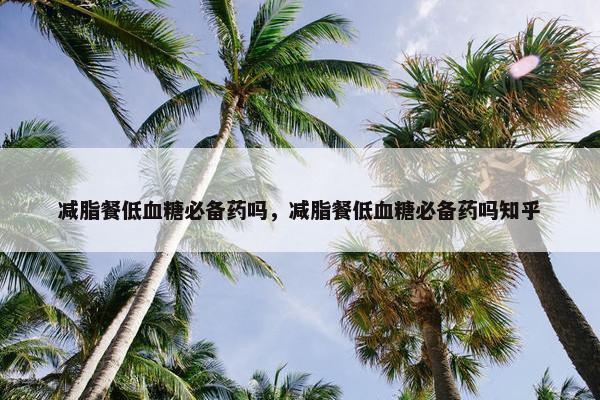 减脂餐低血糖必备药吗，减脂餐低血糖必备药吗知乎