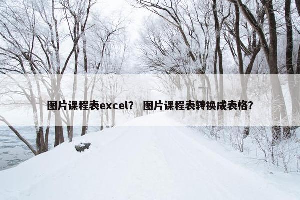 图片课程表excel？ 图片课程表转换成表格？