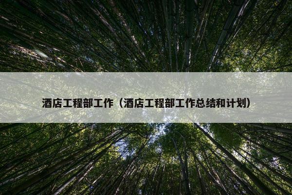 酒店工程部工作（酒店工程部工作总结和计划）