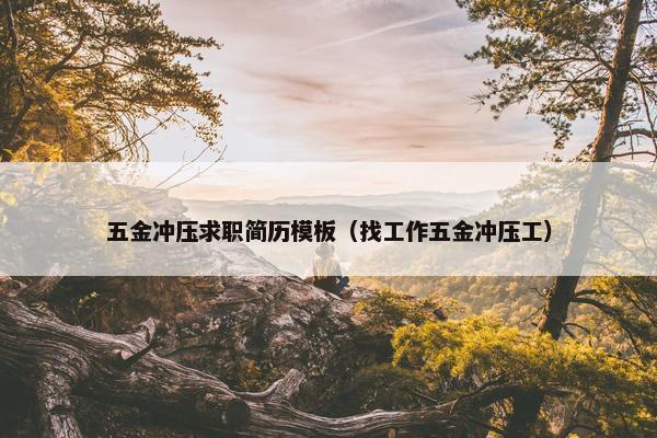 五金冲压求职简历模板（找工作五金冲压工）