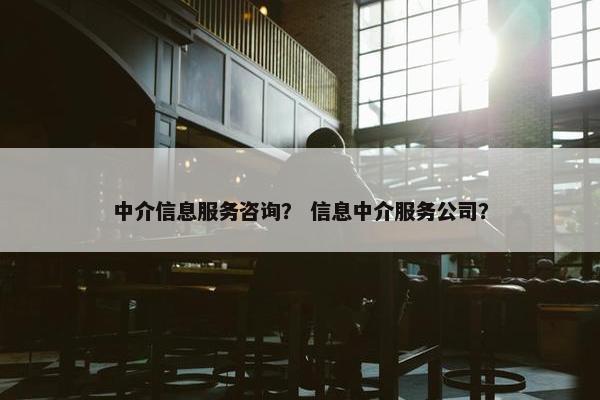 中介信息服务咨询？ 信息中介服务公司？