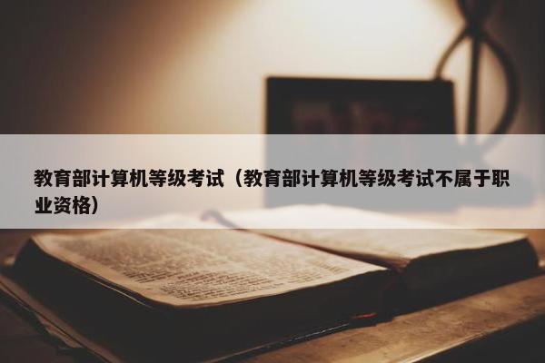 教育部计算机等级考试（教育部计算机等级考试不属于职业资格）