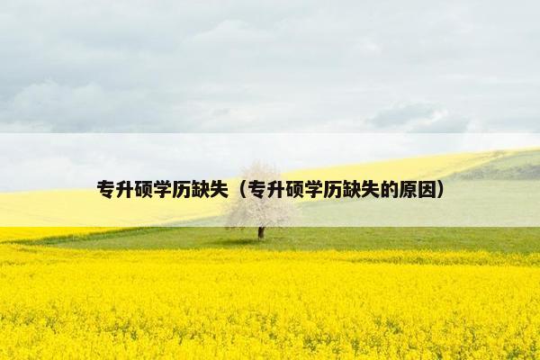 专升硕学历缺失（专升硕学历缺失的原因）