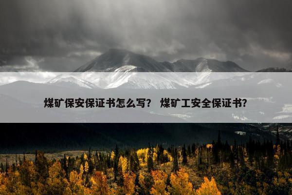 煤矿保安保证书怎么写？ 煤矿工安全保证书？
