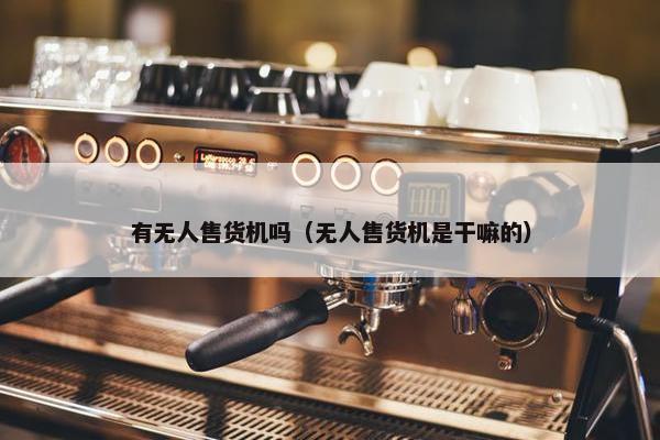 有无人售货机吗（无人售货机是干嘛的）