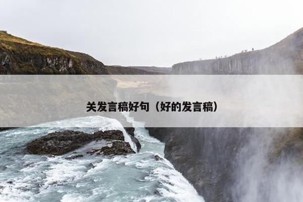 关发言稿好句（好的发言稿）