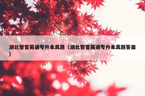 湖北警官英语专升本真题（湖北警官英语专升本真题答案）