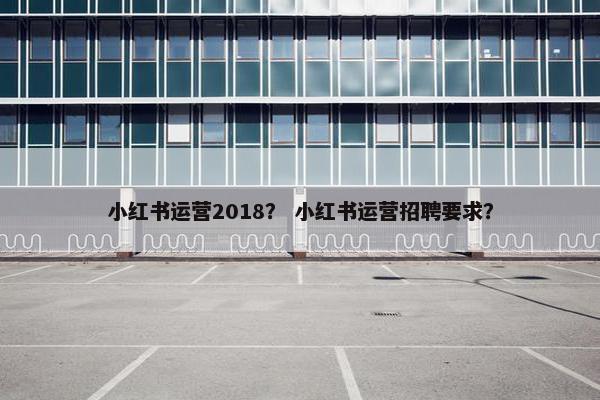 小红书运营2018？ 小红书运营招聘要求？