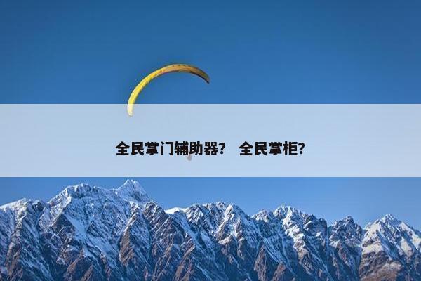 全民掌门辅助器？ 全民掌柜？