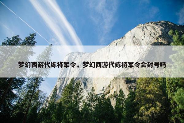 梦幻西游代练将军令，梦幻西游代练将军令会封号吗