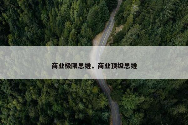 商业极限思维，商业顶级思维