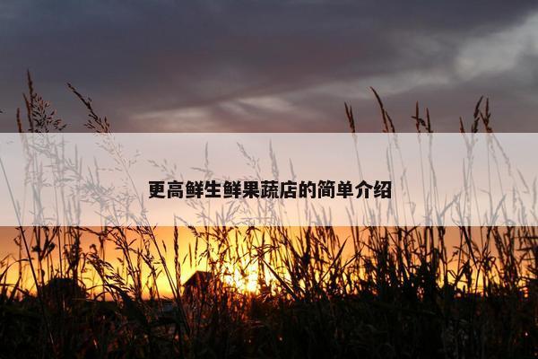 更高鲜生鲜果蔬店的简单介绍