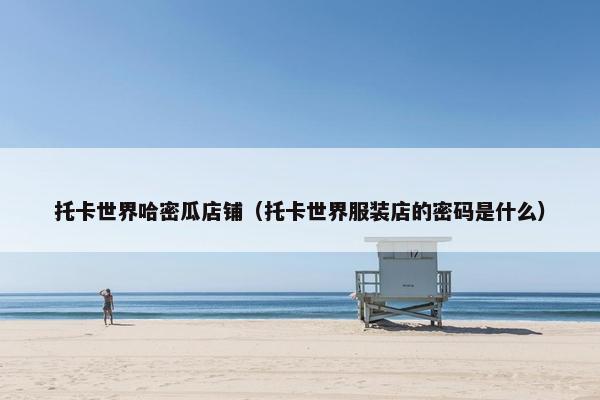 托卡世界哈密瓜店铺（托卡世界服装店的密码是什么）