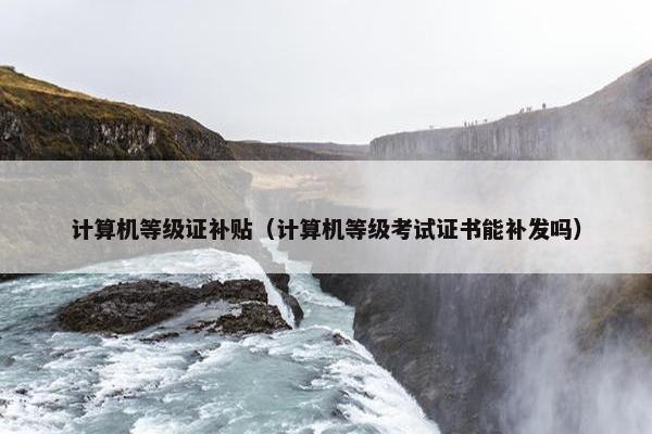 计算机等级证补贴（计算机等级考试证书能补发吗）