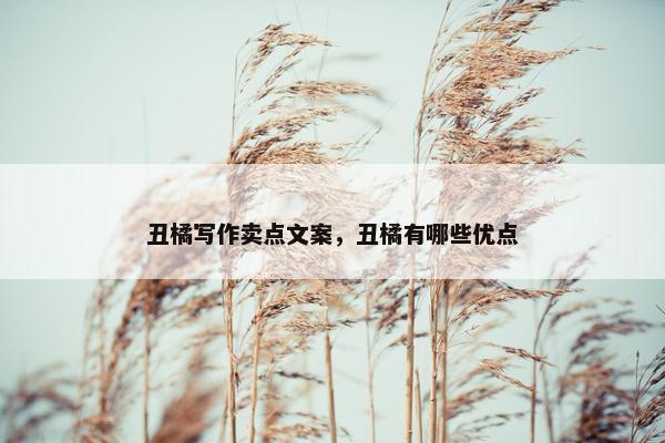 丑橘写作卖点文案，丑橘有哪些优点