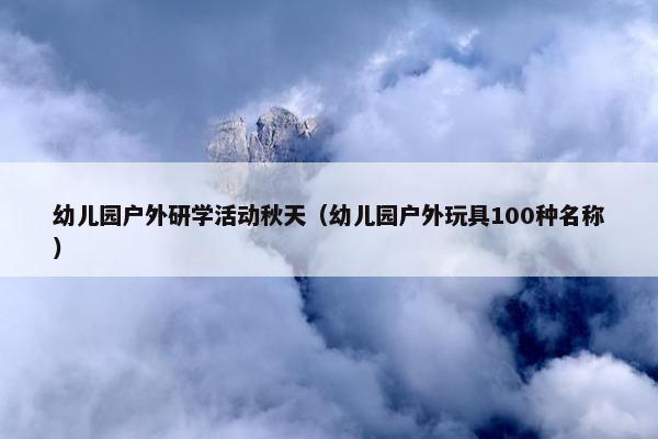 幼儿园户外研学活动秋天（幼儿园户外玩具100种名称）