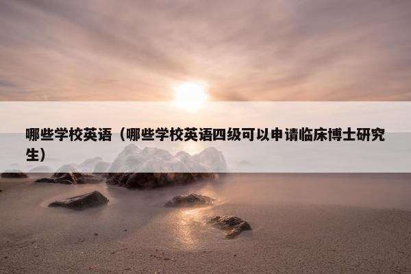 哪些学校英语（哪些学校英语四级可以申请临床博士研究生）
