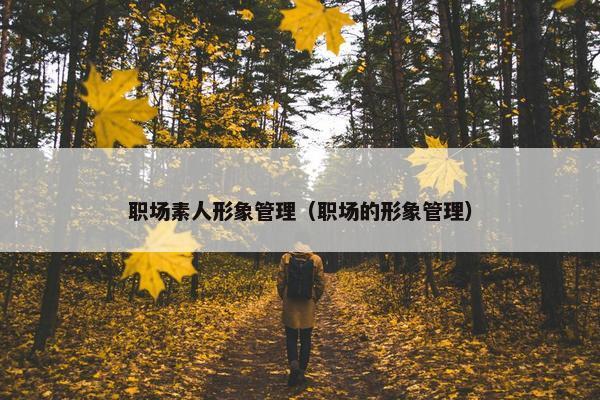 职场素人形象管理（职场的形象管理）