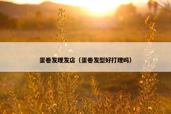 蛋卷发理发店（蛋卷发型好打理吗）
