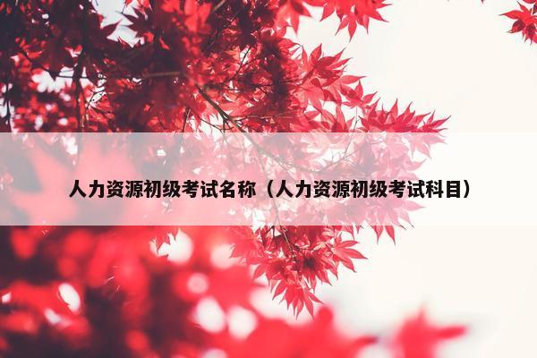 人力资源初级考试名称（人力资源初级考试科目）