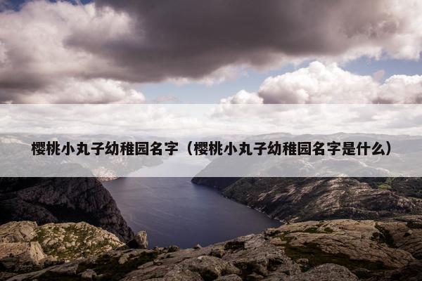 樱桃小丸子幼稚园名字（樱桃小丸子幼稚园名字是什么）