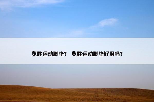 览胜运动脚垫？ 览胜运动脚垫好用吗？