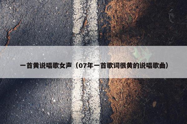 一首黄说唱歌女声（07年一首歌词很黄的说唱歌曲）