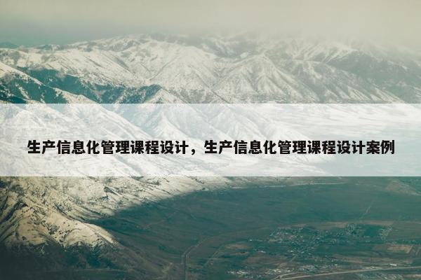生产信息化管理课程设计，生产信息化管理课程设计案例