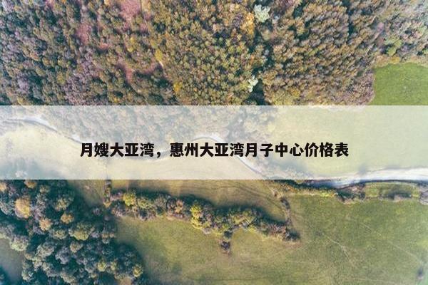 月嫂大亚湾，惠州大亚湾月子中心价格表
