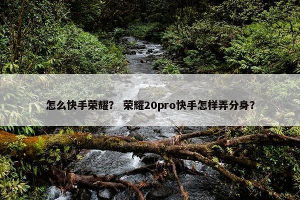 怎么快手荣耀？ 荣耀20pro快手怎样弄分身？