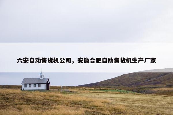 六安自动售货机公司，安徽合肥自助售货机生产厂家