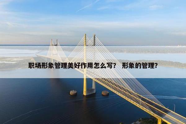 职场形象管理美好作用怎么写？ 形象的管理？